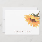 お祝いシンプルひまわり葬儀サンフラワー サンキューカード (正面)