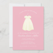 お祝いシンプルガウンバプティスディナー招待状 招待状 (正面)