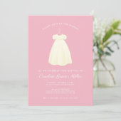 お祝いシンプルガウンバプティスディナー招待状 招待状 (スタンド正面)