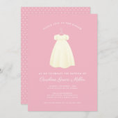 お祝いシンプルガウンバプティスディナー招待状 招待状 (正面/裏面)