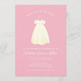 お祝いシンプルガウンバプティスディナー招待状 招待状