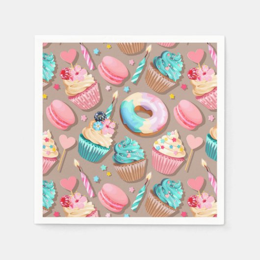 お祝いスイートデザート スタンダードカクテルナプキン (正面)