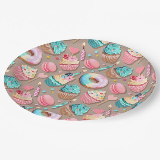 お祝いスイートデザート ペーパープレート (アングル)