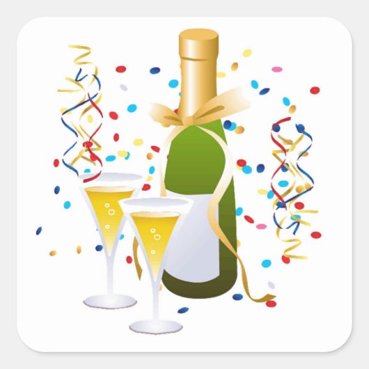 お祝いスクエアステッカー スクエアシール (正面)