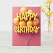 お祝いスター誕生日カード カード (黄色い花)