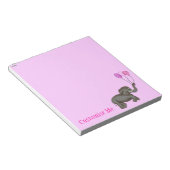 お祝いゾウ（ピンク） ノートパッド (アングル)