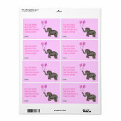 お祝いゾウ（ピンク） ラベル (フルシート)