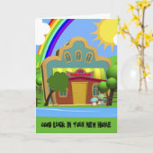 お祝いニューホームカートゥーンハウスカード カード (黄色い花)
