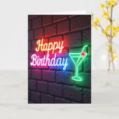 お祝いネオン誕生日カード カード (黄色い花)