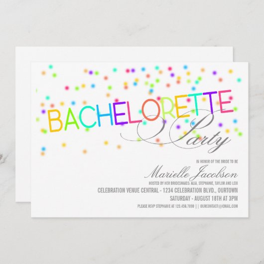 お祝いバチェロレッテ招待状 招待状 (正面/裏面)