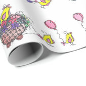 お祝いバードパレードイラストレーション ラッピングペーパー (ロールコーナー)