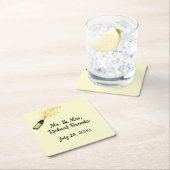 お祝いパーソナライズされたコースター スクエアペーパーコースター (インサイチュ)