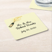 お祝いパーソナライズされたコースター スクエアペーパーコースター (アングル)