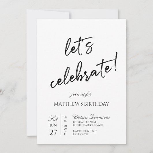 お祝いパーティー 招待状 (正面)