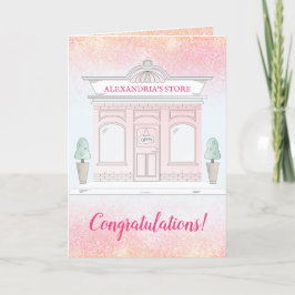 お祝いビジネスグランドオープニングピンク カード