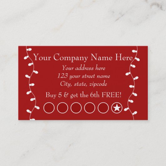 お祝いビジネス昇進のパンチカード ロイヤリティカード (正面)