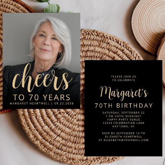 お祝いフォト70歳誕生日パーティー招待状