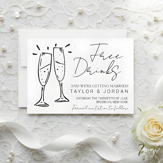 お祝いフリードリンクと私たち結婚します セーブザデート