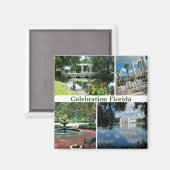 お祝いフロリダスクエアマグネット4写真 マグネット (正面/裏面)