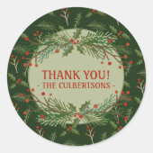 お祝いプレゼントのラウンドラベルをありがとう ラウンドシール (正面)