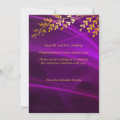 お祝いマザルトフ金ゴールド葉パープルカード サンキューカード (裏面)