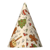 お祝いムードたっぷりのクリスマス落書き模様 パーティーハット (裏面)