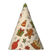 お祝いムードたっぷりのクリスマス落書き模様 パーティーハット (右)