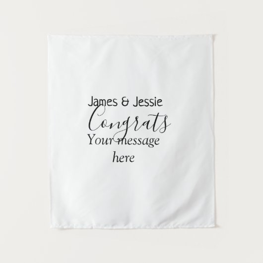 お祝いメッセージを追加 新婚カップル タペストリー (正面)