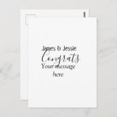 お祝いメッセージを追加 新婚カップル ポストカード (正面/裏面)