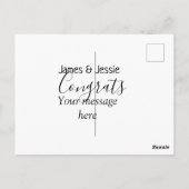 お祝いメッセージを追加 新婚カップル ポストカード (裏面)