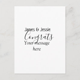 お祝いメッセージを追加 新婚カップル ポストカード