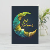 お祝いメッセージ付きのEid Mubarakカード シーズンカード (スタンド正面)