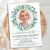 お祝いモダンライフユーカリの緑の写真 招待状