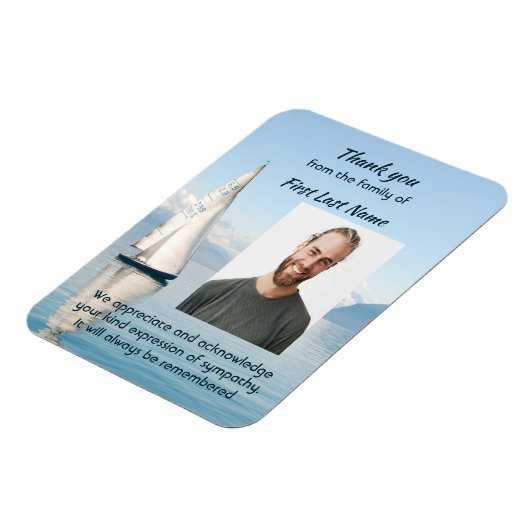 お祝いライフありがとうセーラーセーリングボート マグネット (左側)