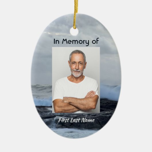 お祝いライフキープサケストーム海 セラミックオーナメント (正面)