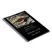 お祝いライフゲストブックレッドフラワーズウッド ノートブック (右側)