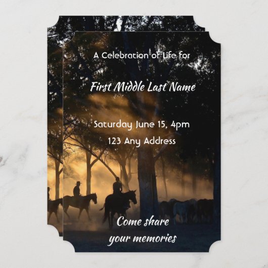 お祝いライフサービスフォレストトレイルウォークウホース 招待状 (正面/裏面)