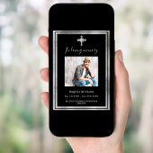 お祝いライフ葬儀ブラックフォトプログラム 招待状