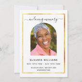 お祝いライフ葬儀ホワイトアーチ写真プログラム 招待状 (正面)