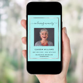 お祝いライフ葬儀淡い色のブルーフォトプログラム 招待状