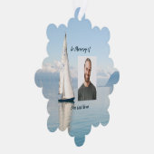 お祝いライフ記念セーラーセーリングボート オーナメントカード (右)