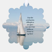 お祝いライフ記念セーラーセーリングボート オーナメントカード (裏面)