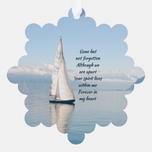 お祝いライフ記念セーラーセーリングボート オーナメントカード (裏面)