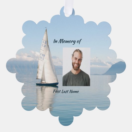 お祝いライフ記念セーラーセーリングボート オーナメントカード (正面)