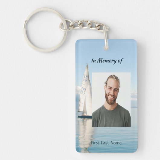 お祝いライフ記念セーラーセーリングボート キーホルダー (正面)