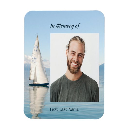 お祝いライフ記念セーラーセーリングボート マグネット (縦)