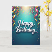 お祝いリボン 誕生日カード カード (黄色い花)