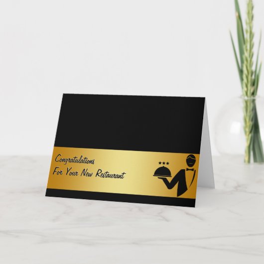 お祝いレストラン 新しい名刺 カード (正面)
