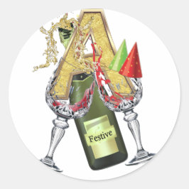 お祝いレターAザズル ラウンドシール