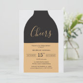 お祝いワインボトル 大人の誕生日パーティー 招待状 (スタンド正面)